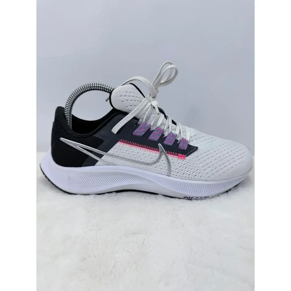 Nike Air Zoom Pegasus 38 White Metallic Silver Womens Size 7.5 CW7358-101